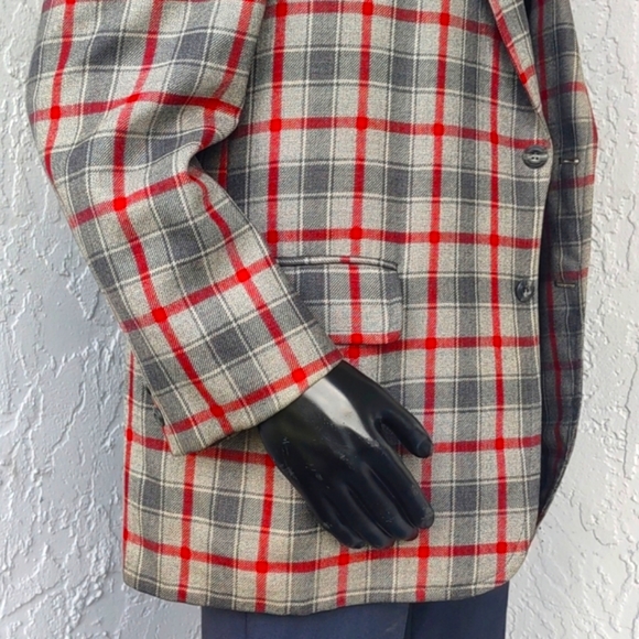 DUALWORTH MEN'S VINTANGE PLAID /CHECK LUXURY BLAZER (1972 -SEE LABEL)